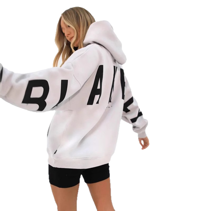 Autumn Women's Sweatshirt, European and American Style, Long Sports Pullover, New Fashion Letter Print, Hooded, Thickened, Versatile 5