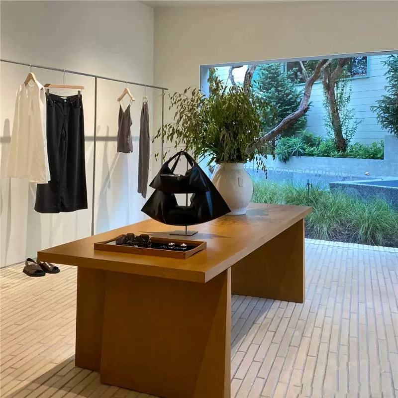 服装店买手店收银台吧台中岛柜流水台陈列柜展示台中古风胡桃木