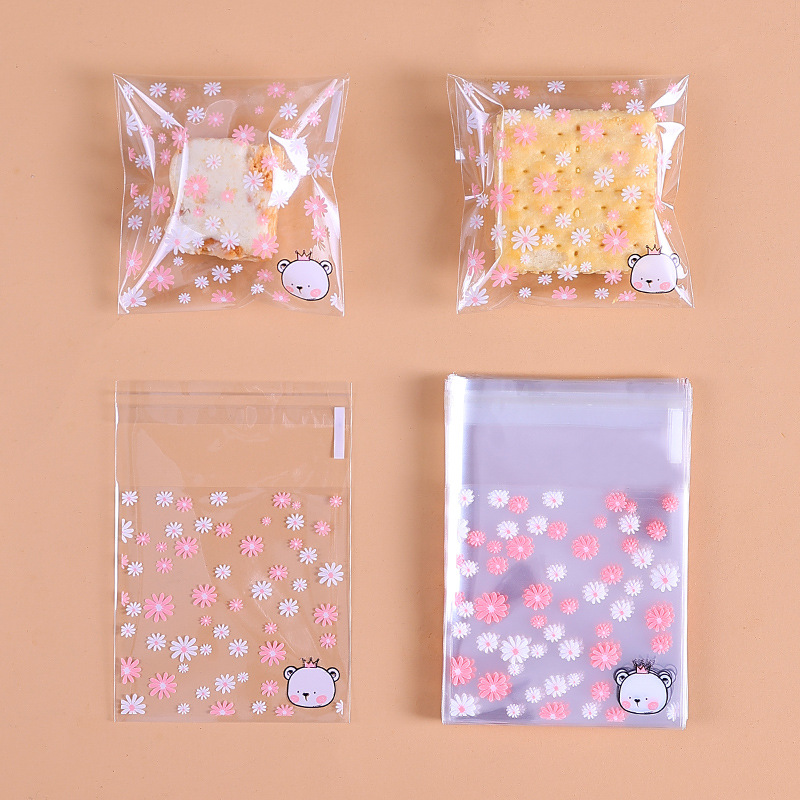 Navidad auto-Sellado bolsa pegajosa copo de nieve bolsa de embalaje crujiente máquina de sellado bolsa Año Nuevo leche azufaifo Galleta de vaca papel de embalaje azúcar