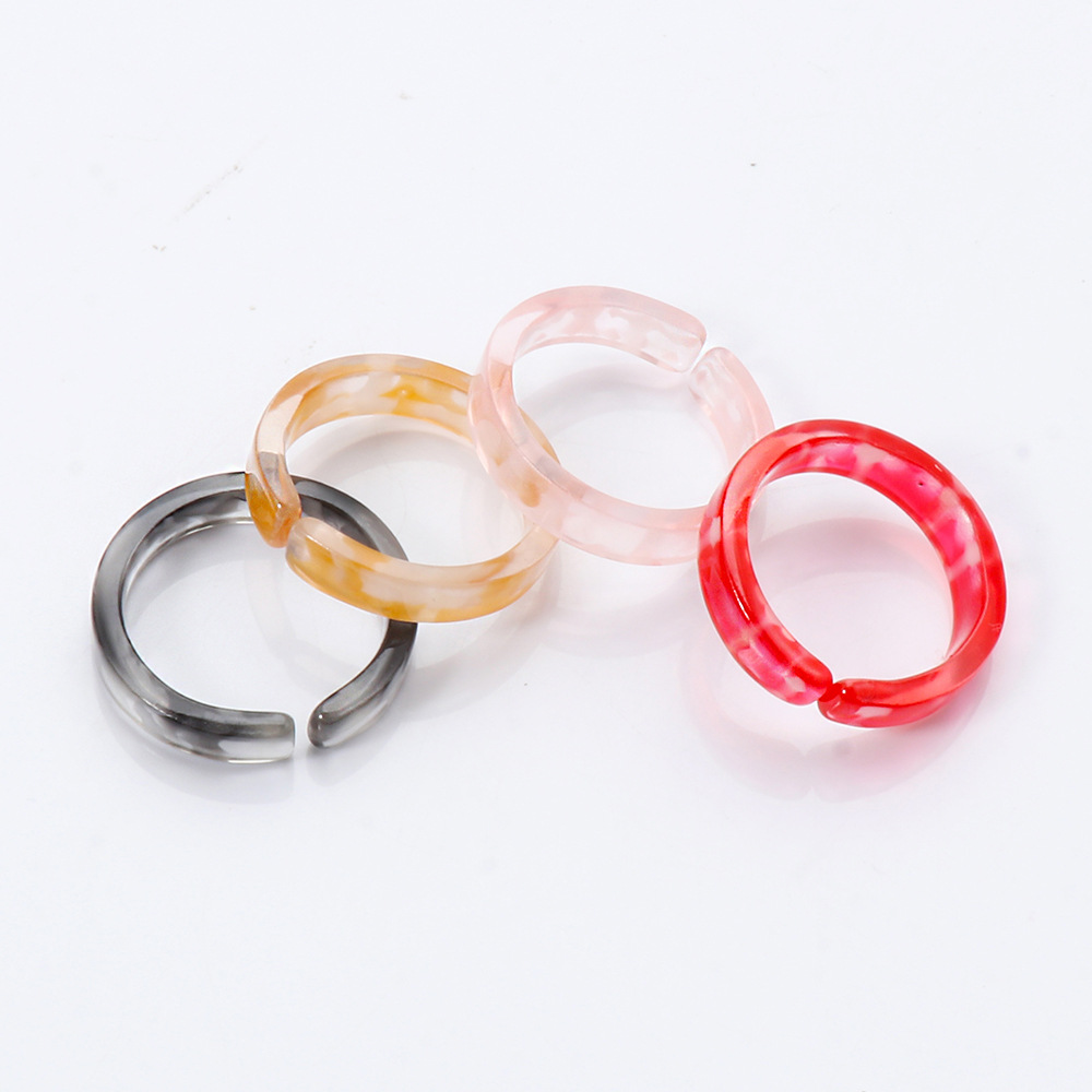 Fashion Style Acrylic Korean Trendy Ring Set display picture 4