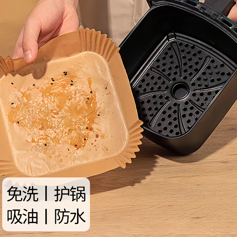 Papel anti-aceite de papel de freidora de aire cuadrado Papel anti-aceite de papel horneado resistente a altas temperaturas bandeja de papel especial para freidora Papel anti-aceite desechable