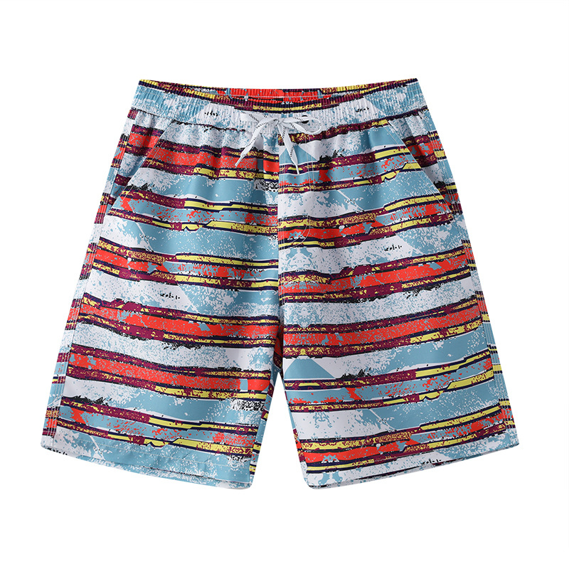 Pantalones de playa de poliéster personalizados cinco pantalones cortos de piel de桃o rápido secado digital impresión de pantalones de playa para dibujar logotipo personalizado