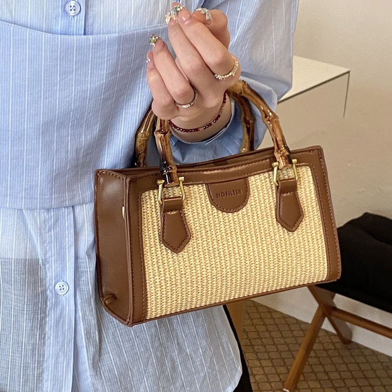 Bolsa de paja tejida diaria para mujeres verano 2026 nuevo nicho de moda diseño de balsa de vacaciones de playa