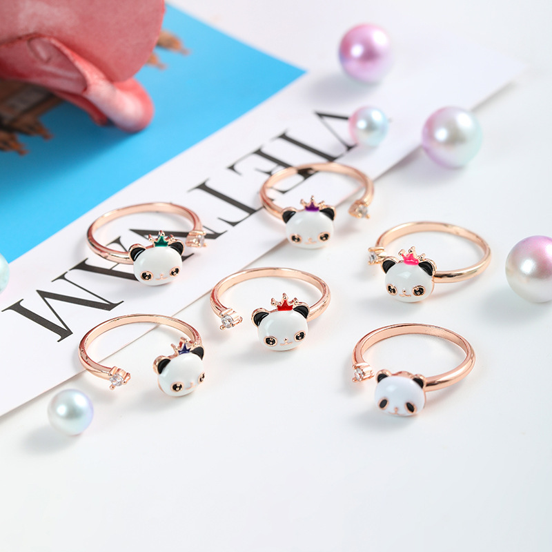 Panda Rotating Ring Creative Opening Adjustment Index Finger Ring Bracelet Jewelry Sichuan Chengdu Travel Gift Panda Rotating Ring Creative Opening Adjustment Index Finger Ring Bracelet Jewelry Sichuan Chengdu Travel Gift