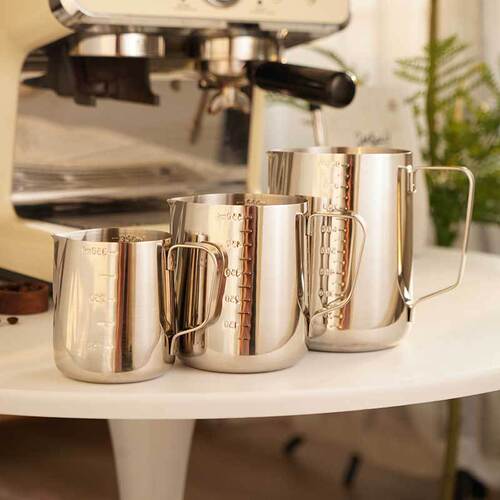 Japanese stainless steel latte art cylinder, graduated measuring cup, melted wax cup, latte art cup, milk foam cup, milk cup, coffee supplies