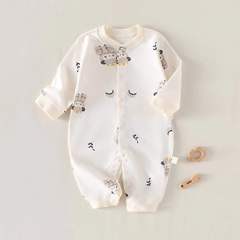 Pure Cotton Boneless Spring and Autumn Baby Bodysuit for Newborns (Boys and Girls) 0-1 Years Old Four Seasons Close-Fitting Clothing Anyang