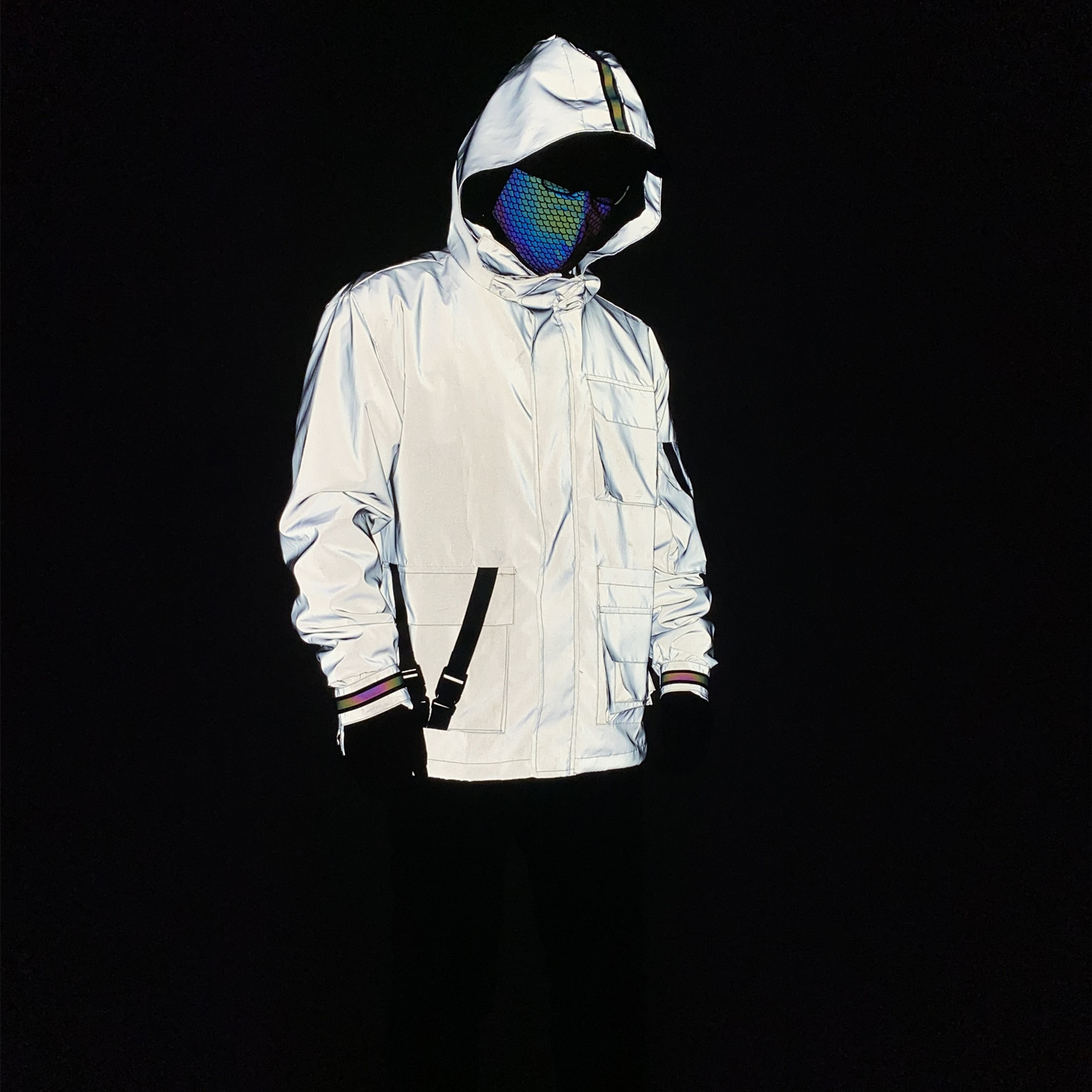 Männerkleeder Robust Reflexjacke fir Männer Outdoor Taktesch Aarbechtskleedung Multi-Taschen-Kapuzejacke Männerkleeder_voghion.com