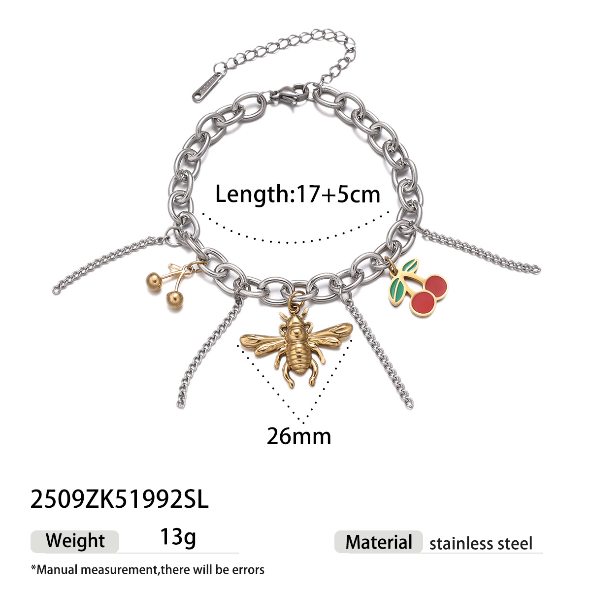 Collar de acero inoxidable de la UE y los Estados Unidos, nicho de lujo ligero oro y plata de dos colores flores de abeja, conjunto de joyas no se desvanecen mujeres