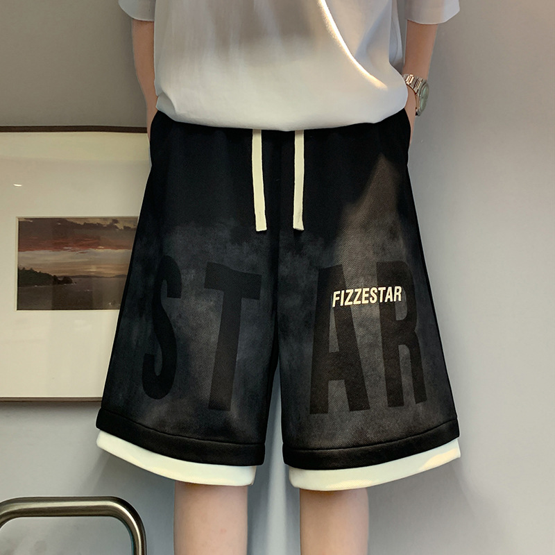 Gradient Tie-Dye Casual Shorts Men's Summer 2024 New American Style Loose oversize Fashion Brand Sports Pants