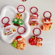 可爱大号圣诞节钥匙扣挂件包包挂饰配饰卡通圣诞老人节日礼物红色