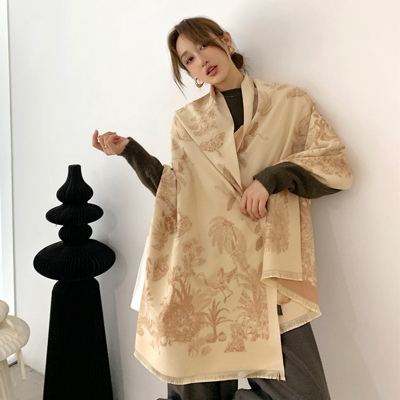 2025新款菲菲同款围巾披肩羊绒抖篷披风丝巾长条高级感女午睡毯子|undefined