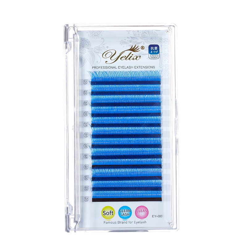 Fábrica de injerto transfronterizo de pestañas europeas y estadounidenses, pestañas falsas naturales densas de una sola raíz 2D compactas de gran capacidad de pestañas de coloryy