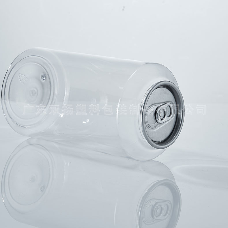 Latas de plástico de grado alimenticio transparente pet desechable con tapa de gran capacidad té de fruta botella de bebida de cerveza
