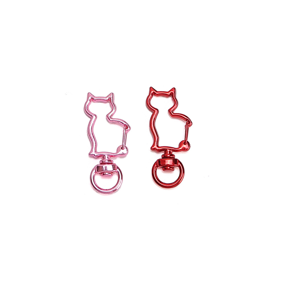 Galvanoplastia rosa púrpura hebilla de forma especial hebilla de estrella de aleación hebilla de amor accesorios de joyería de bricolaje color llavero electroforético