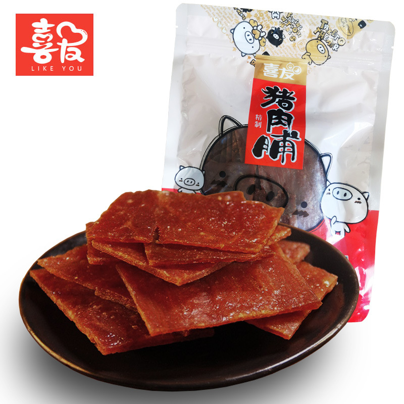 靖江特产喜友猪肉脯精制碎片250g付片散装肉铺原味零食500g包邮