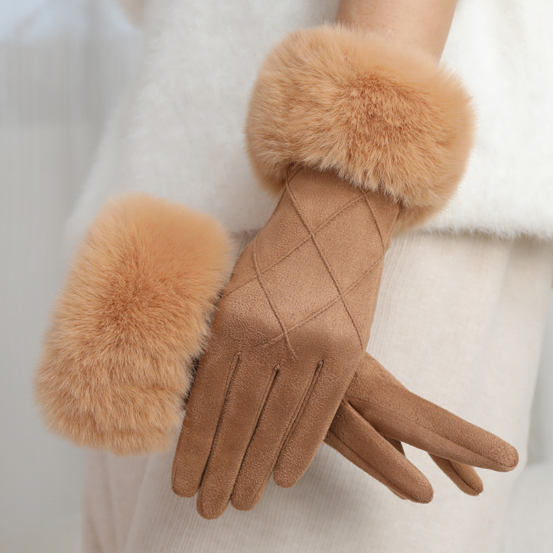 Guantes Térmicos Táctiles para Mujer de Poliéster, A prueba de Viento para Exteriores en Invierno
