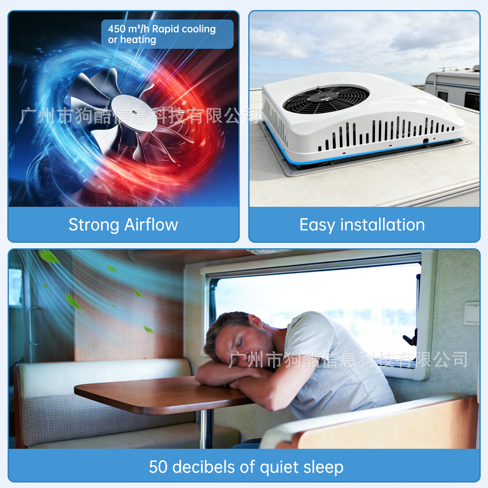 In-Stock Automotive Electric Air Conditioning Unit, Integrated Cooling and Heating, 12V, for Rvs, Large Trucks, Heavy-Duty Trucks, Rooftop-Mounted Parking Air Conditioner
