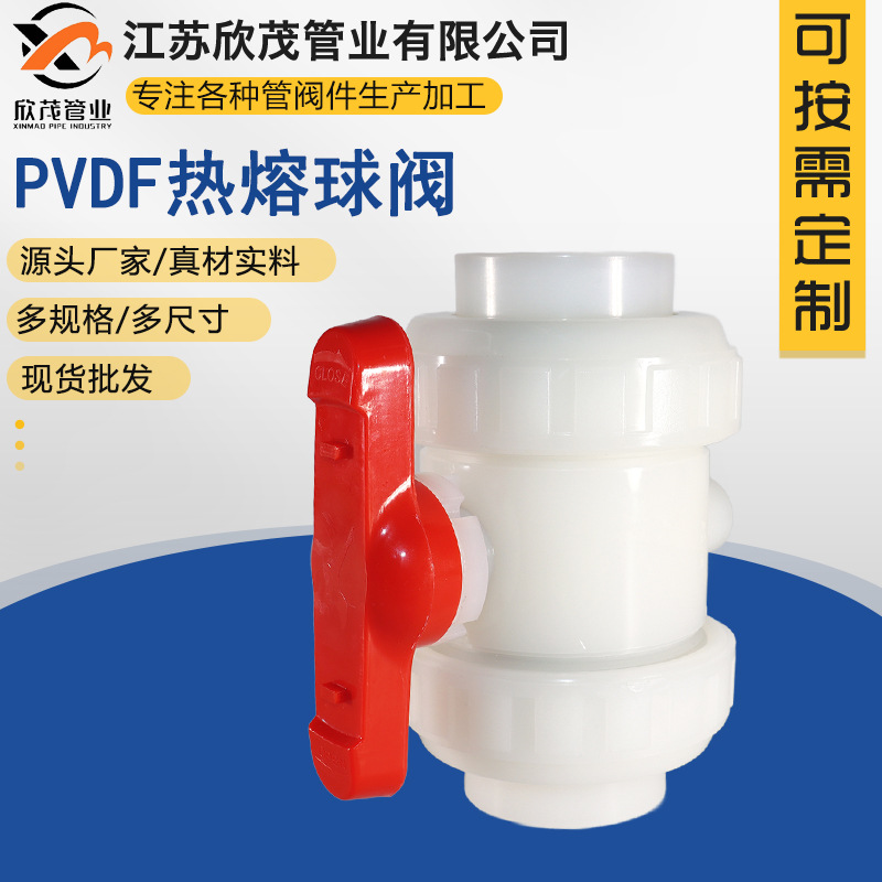 PVDF热熔球阀厂家直供热熔球阀双活接双由令球阀化工管道塑料阀门