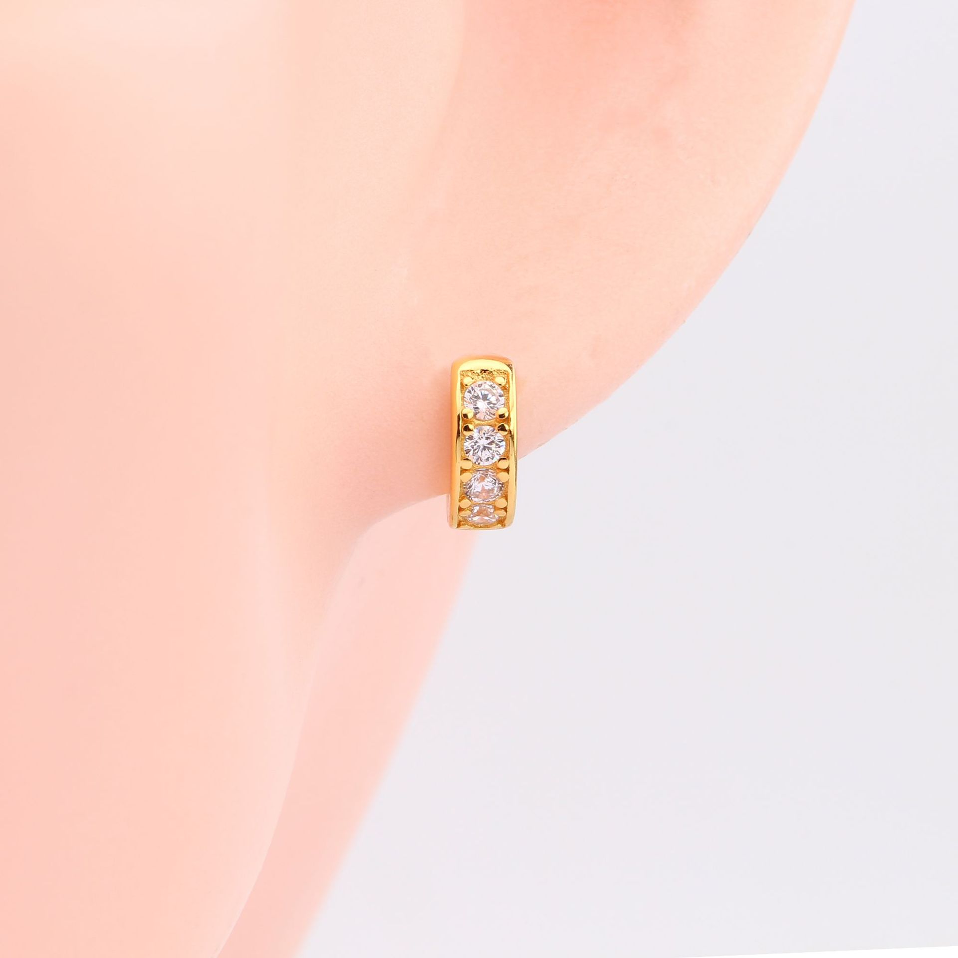Zircon Inlay Material Hoop Earrings, Huggie Earrings, Earrings Classification 1 Pair 925 Sterling Silver Zircon U Shape Hoop Earrings Huggie Earrings Earrings