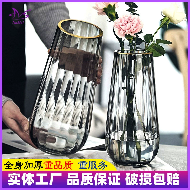 Слезы любви окрашены Золотая стеклянная ваза прозрачная вода выращивание цветы Лилия чистая красная украшение для гостиной высокое чувство