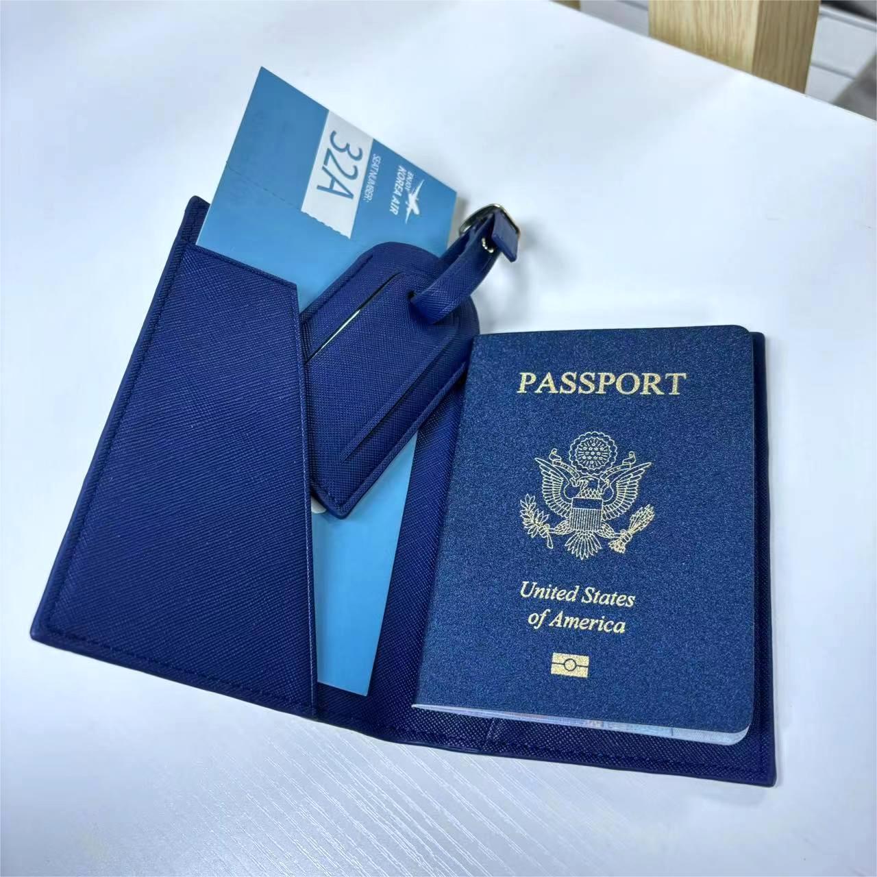 Cross-border PU leather lightweight portable passport holder travel ticket holder multifunctional passport bag luggage tag in stock