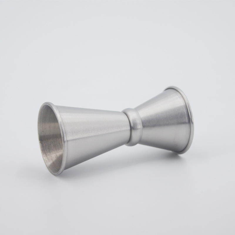 304 taza de vino de doble cabeza de acero inoxidable espesado curling cóctel taza de medición de cóctel taza de medición con traje de escala