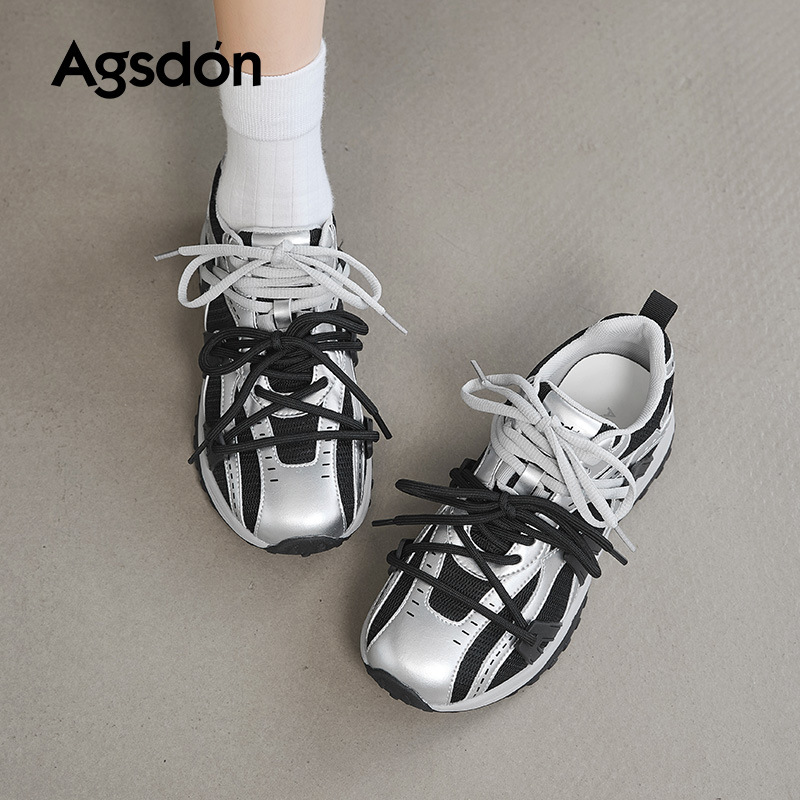 Augu Lion Dengde zapatos de entrenamiento para mujeres 2025 nuevo otoño con suela gruesa casual de moda ballet Gump zapatos blancos pequeños zapatos