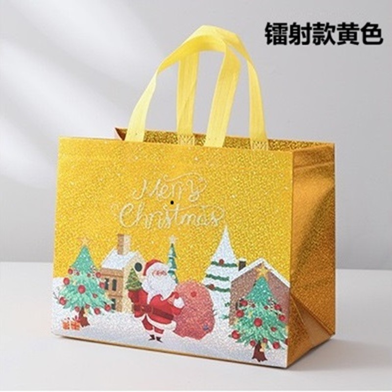 Linhai spot bolsa de regalo de Navidad láser de Santa Claus bolsa no tejida bolsa de película de Navidad bolsa de regalo de fiesta