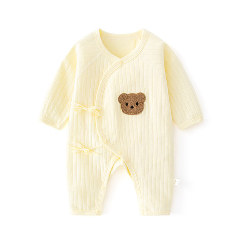 Baby one-piece spring and autumn pure cotton newborn harem long-sleeved air-conditioned clothing newborn baby boneless one-piece harem