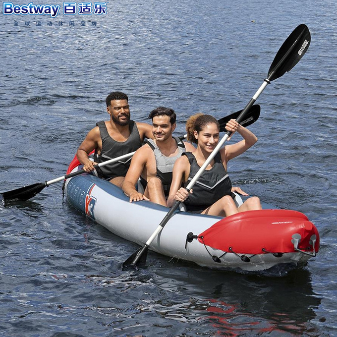 Original genuine Bestway rafting inflatable boat rubber rowing boat canoe three person boat delivery boat propeller air pump 65132