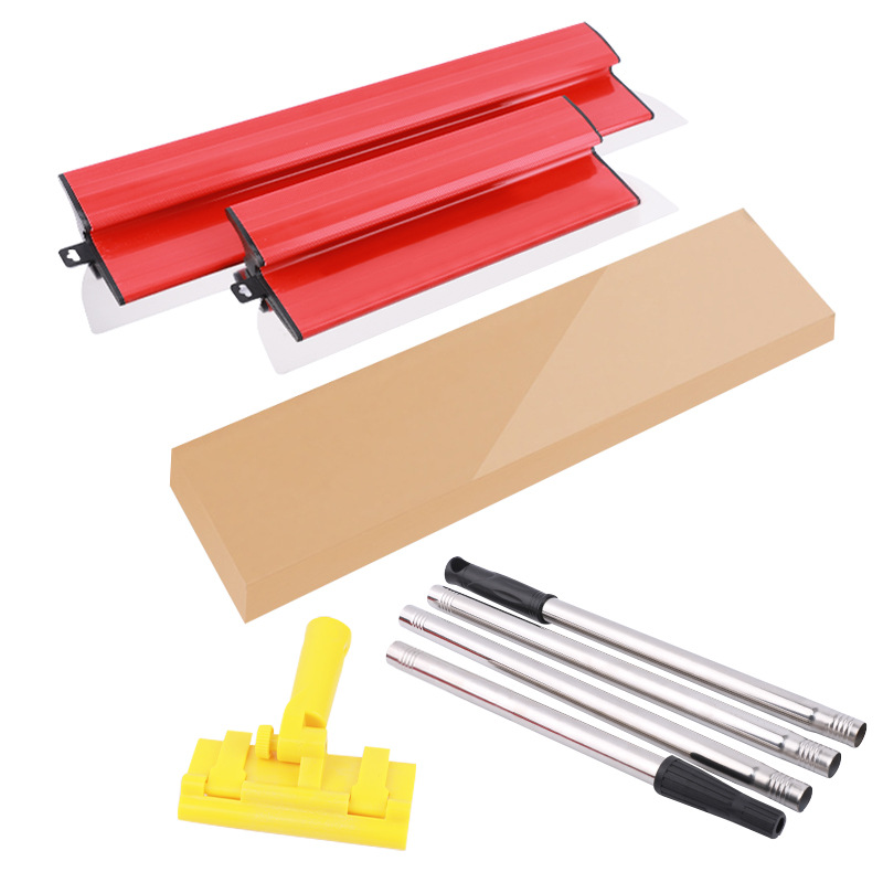 Espadadora de nivelación Herramienta de nivelación de masilla Juego de soporte de raspado blanco portátil con herramienta de raspado de pared Cuchilla de yeso