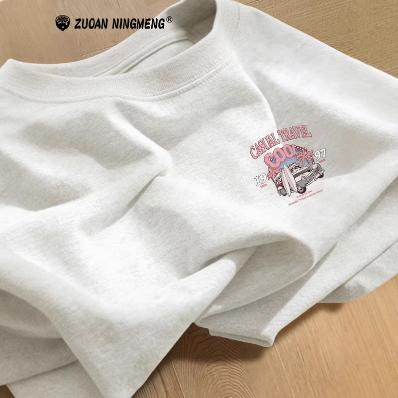 Pure Cotton White-Gray Short-Sleeved Women's T-Shirt 2026 New Hot Style Summer Fashionable Top Large Size Half-Sleeved T-Shirt Pure Cotton White-Gray Short-Sleeved Women's T-Shirt 2026 New Hot Style Summer Fashionable Top Large Size Half-Sleeved T-Shirt