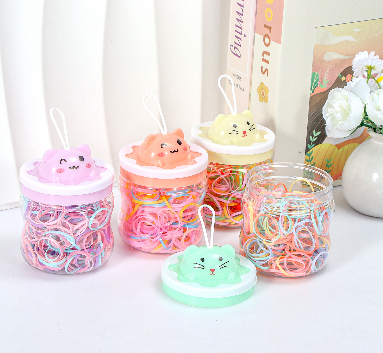 Banda de goma negra para niños, alto valor elástico, duradero, lazo para el cabello, no daña el cabello, anillo para el cabello de goma, accesorios para la cuerda para la cabeza, puesto