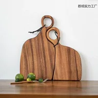 Деревянная двухсторонняя доступная разделочная доска Домашняя кухня с ручкой разделочная доска Ресторан приготовленный стейк тарелка