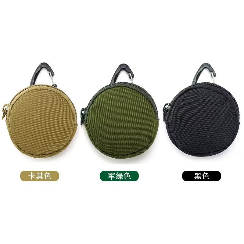 MOLLE 군용 미니 지퍼 보관 키 가방 헤드폰 가방 라운드 동전 작은 지갑 도매 동전 지갑