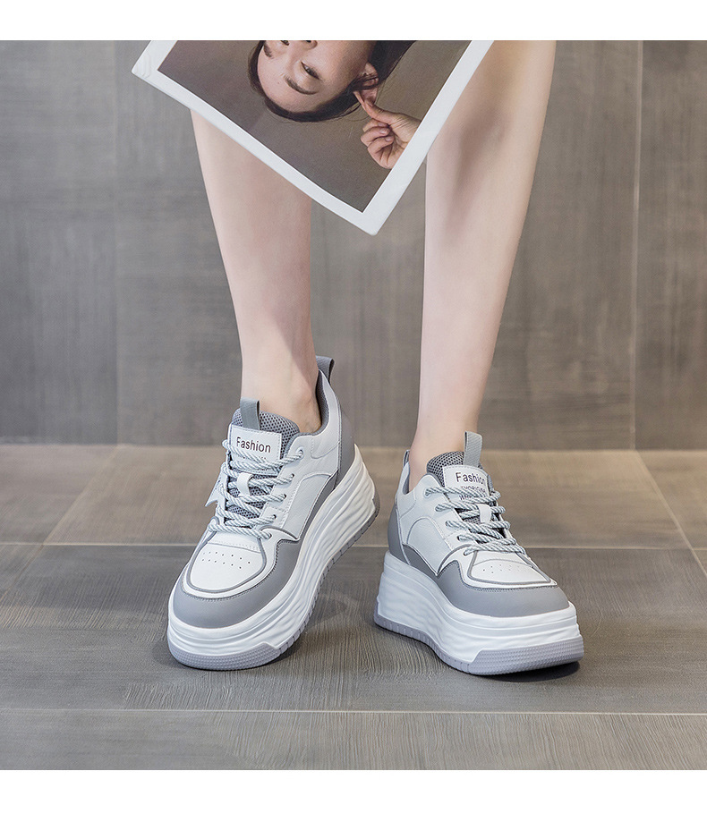 2025 Spring New Style Height-Increasing White Single Shoes Full Leather Thick Sole Casual Fashion Versatile Women's_vogvips.com