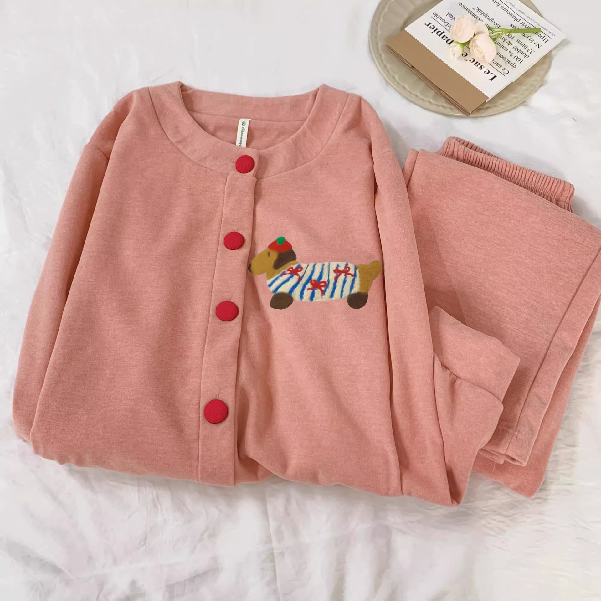 Cute fuchsia demi-season pijama