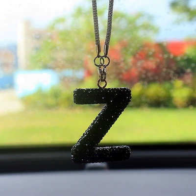Car hanging: Full Diamond Love Bear Car - z-letter-car-pendant-black