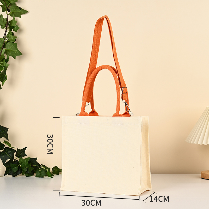 Bolsa de lona portátil, bolsa de lona publicitaria engrosada de un solo hombro, bolsa de lona de trabajo tridimensional personalizada