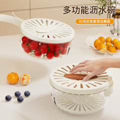 新品多機能水たまりボウル冷蔵庫食品保存ケース折りたたみハンドル洗浄不湿手水たまりバスケット卸売