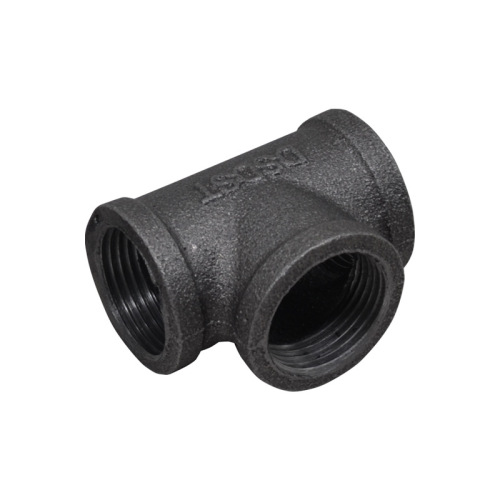 Magnetic steel connector accessories, black non-zinc coated tee, water pipe craft accessory, loom-through pipe without teeth, black tee