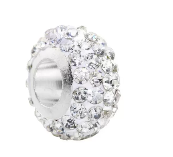 White ceramics, beads, 14mm, diameter 7mm, 7mm