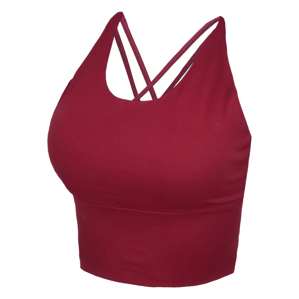 ルルスポーツブラフィットネスベストミドル丈ヨガベスト美背胸パッド速乾性クライミングフィットネスベスト