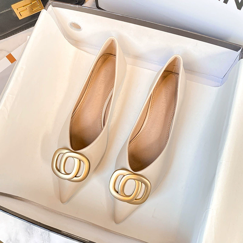 T83 женские туфли на плоской подошве с острым носком, новинка 2023 года, сказочные туфли, нежные женские туфли на плоской подошве, дизайн ниши, большой размер от 41 до 43