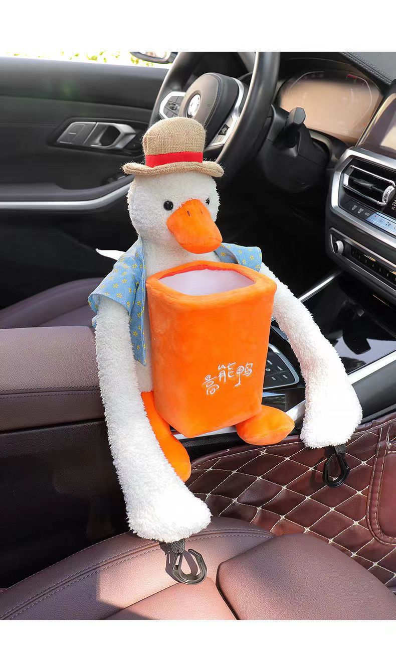 Car Tissue Box Trash Can Car Seat Hanging Tissue Bag Trash Can Two-in-One Multifunctional Storage Decoration
