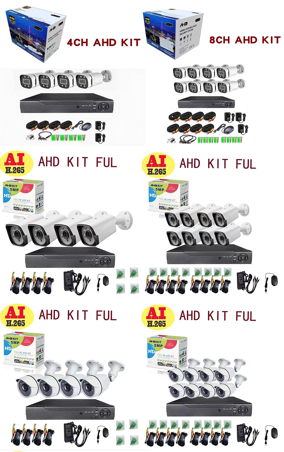 无线监控设备套装-4路8路录像机NVR网络摄像头-720P1