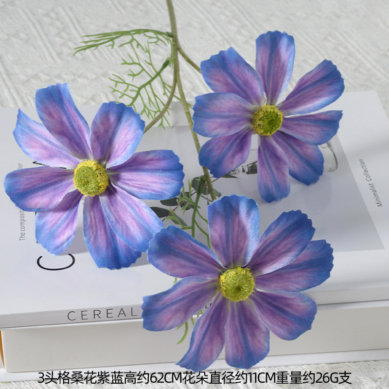 3 cabezas flor Gesang púrpura azul