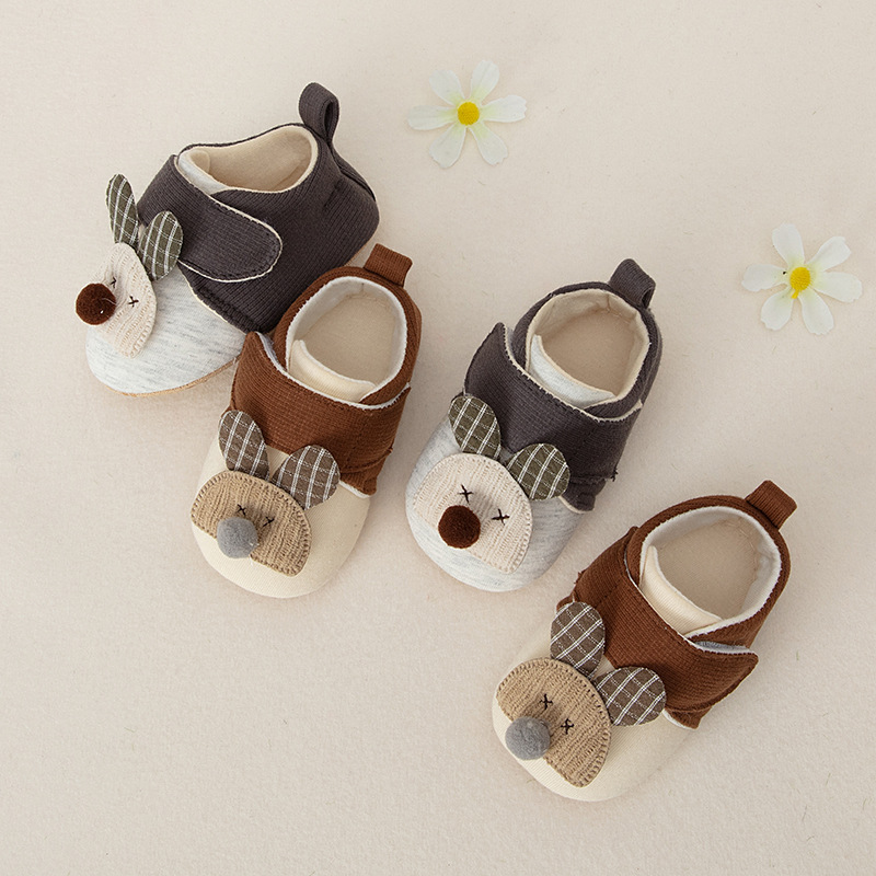 秋季新款纯棉撞色萌鼠室内婴儿鞋防滑软底男宝学步鞋现货批发