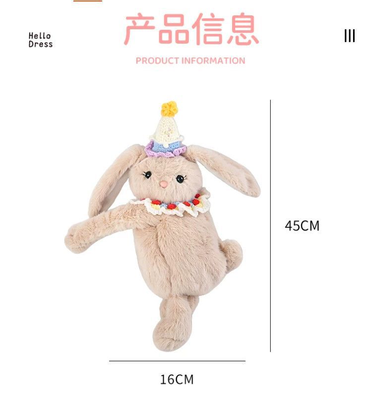 Cute plush toy car tissue box, car interior decoration tissue holder, car-mounted long-eared rabbit tissue bag, hanging type