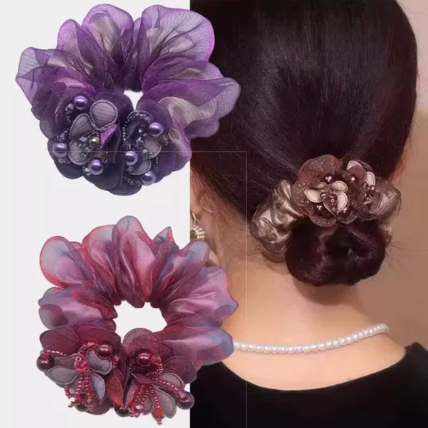 Cross-Border Hair Accessories for 40 to 50-Year-Olds, High-Elasticity Hair Ties, Scrunchies, Bun Hair Ties, Hair Ropes, and High-End Hair Accessories